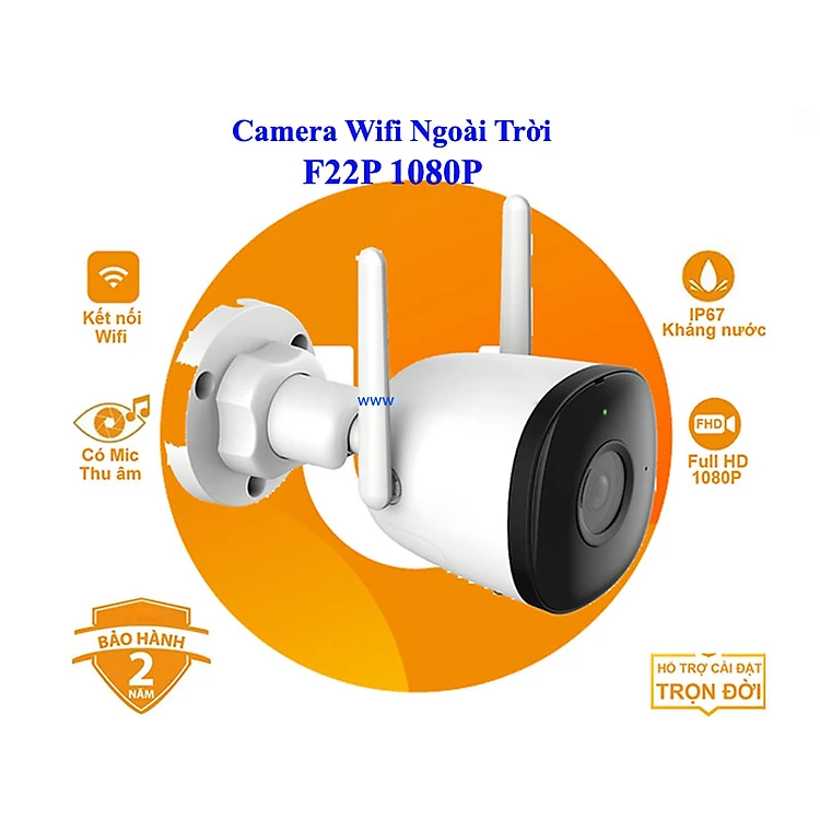 Camera IMOU Bullet 2/2C/2E 2MP ( IPC-F22P), Camera Ngoài Trời, Chống nước IP671